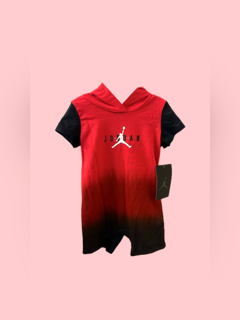BNWT Air Jordan Red to Black Baby Hooded One-Piece | 6M